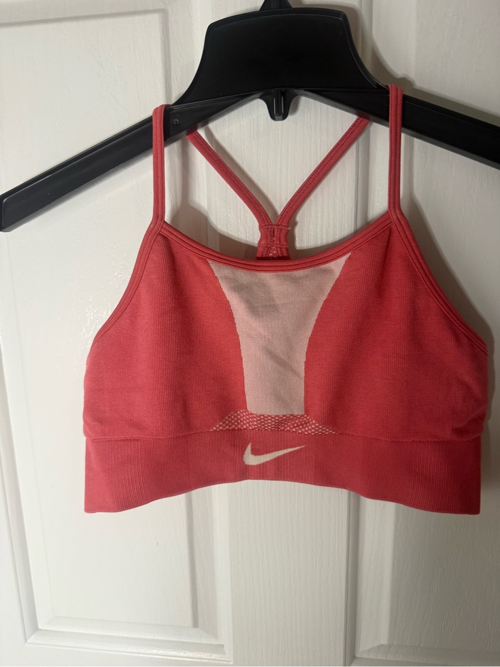 Nike Coral Red Racerback Seamless Sports Bra